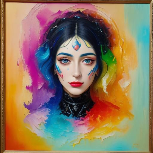 Dreamlike Portrait with Luminous Ink in Neo-Impressionism