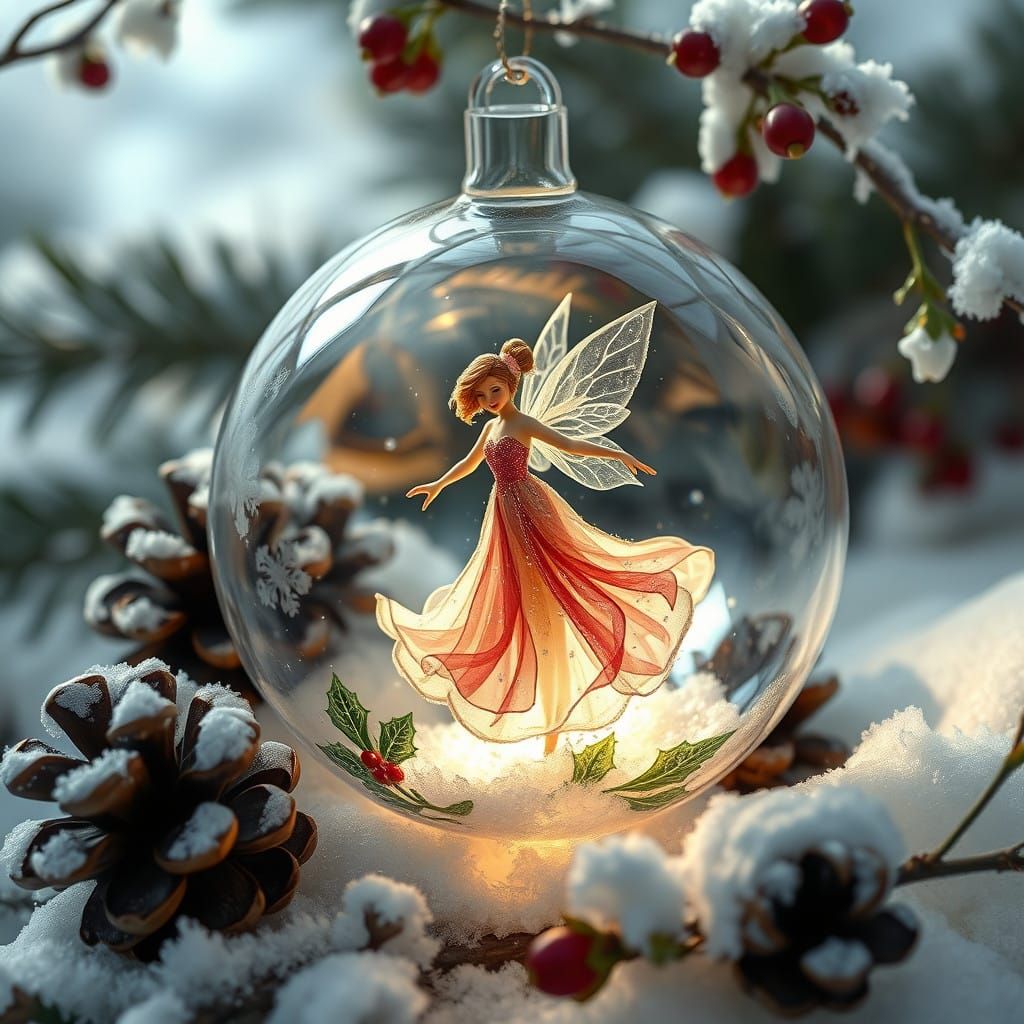 Ethereal Fairy Christmas Ornament in Delicate Glass