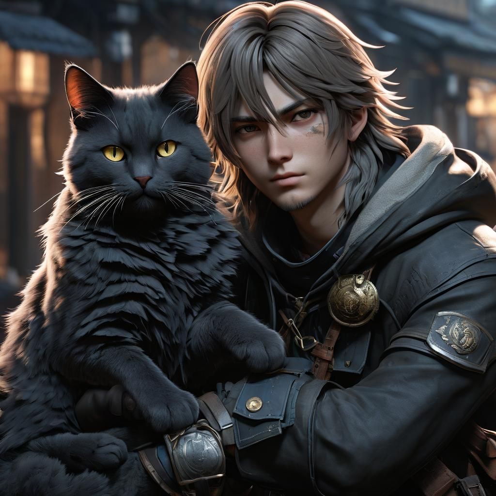 Cat Hunter with Winfield in Anime Style