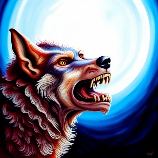 Hyperrealistic Werewolf Howling with Intricate Details