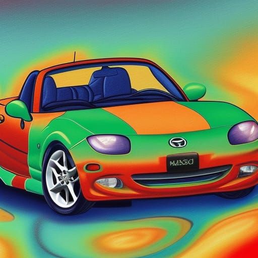 Hyperdetailed Dark Green 2001 Mazda Miata