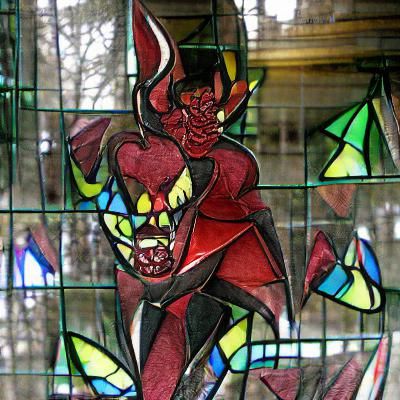 Stained Glass Devil Art