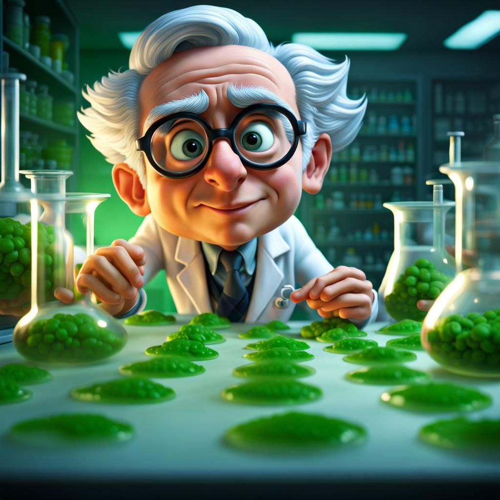 Fleming's Discovery: Cute Caricature of Antibiotic History