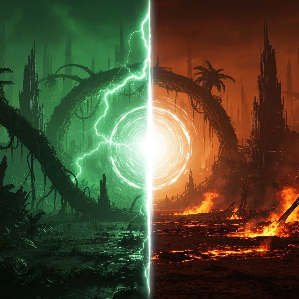 Sci-Fi World Divided by Interdimensional Portal