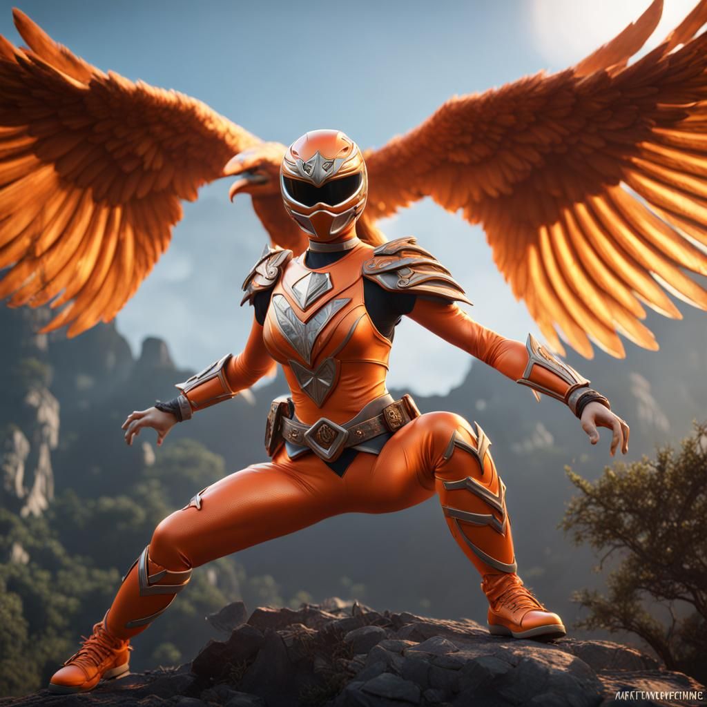 Vietnam Orange Eagle Quartz Power Ranger Art