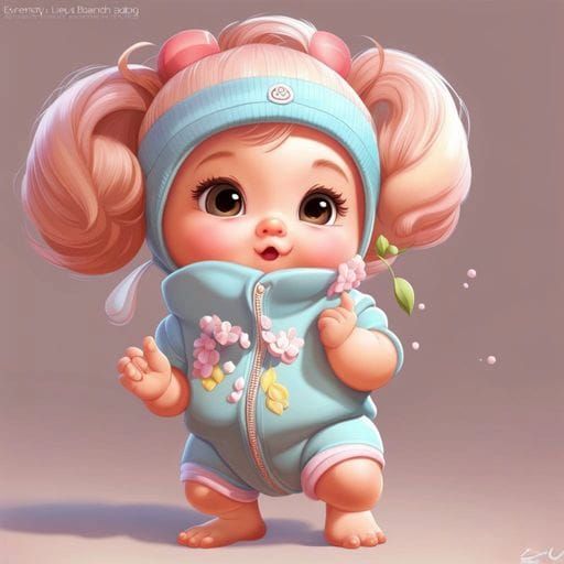 Chibi Baby in 80s Workout Gear