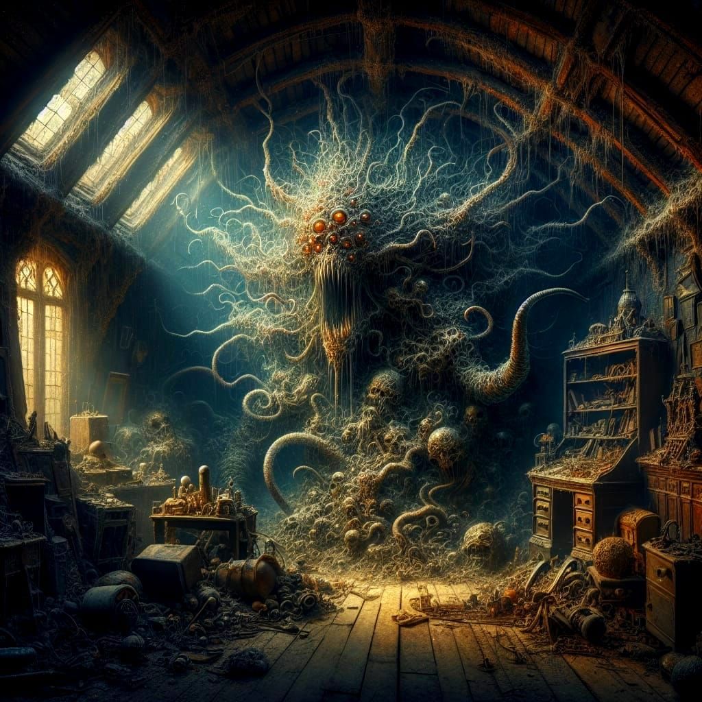 Nightmarish Horror in Dusty Victorian Attic