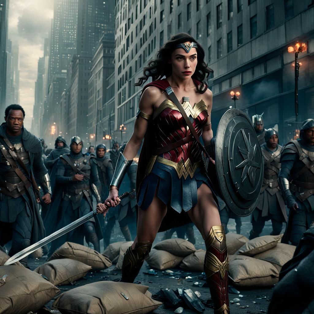 Wonder Woman Bank Heist: Cinematic Digital Art