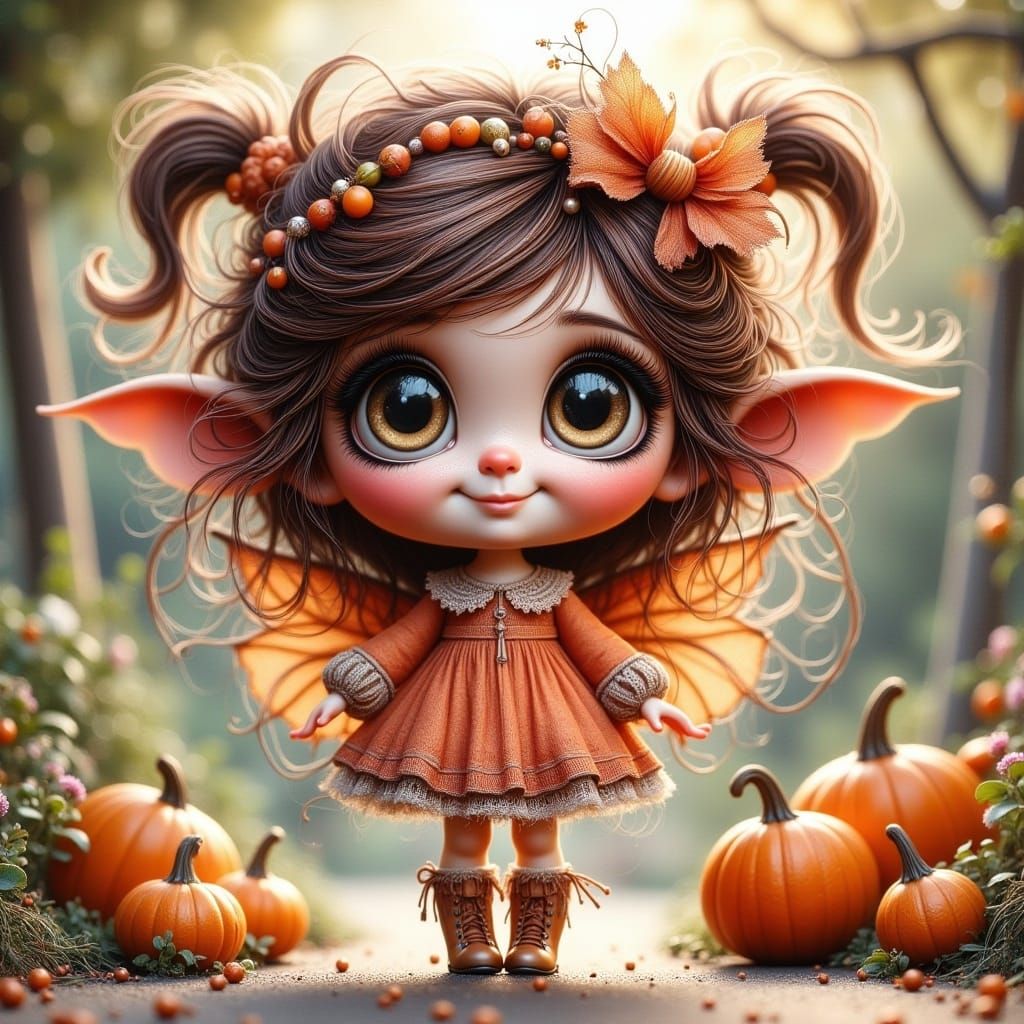 Halloween Fairy Trick or Treating, Whimsical Digital Art