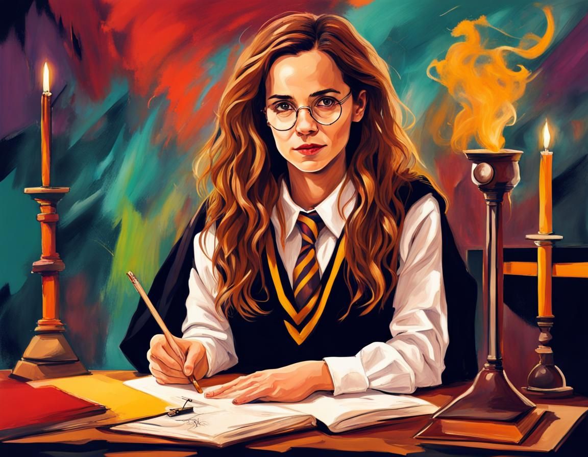 Hermione Granger as Hogwarts Professor: Abstract Art