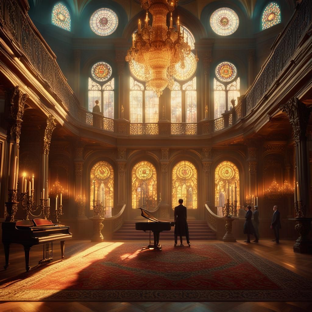 Lavish Mansion Scene Inspired by Klimt and Jodorowsky