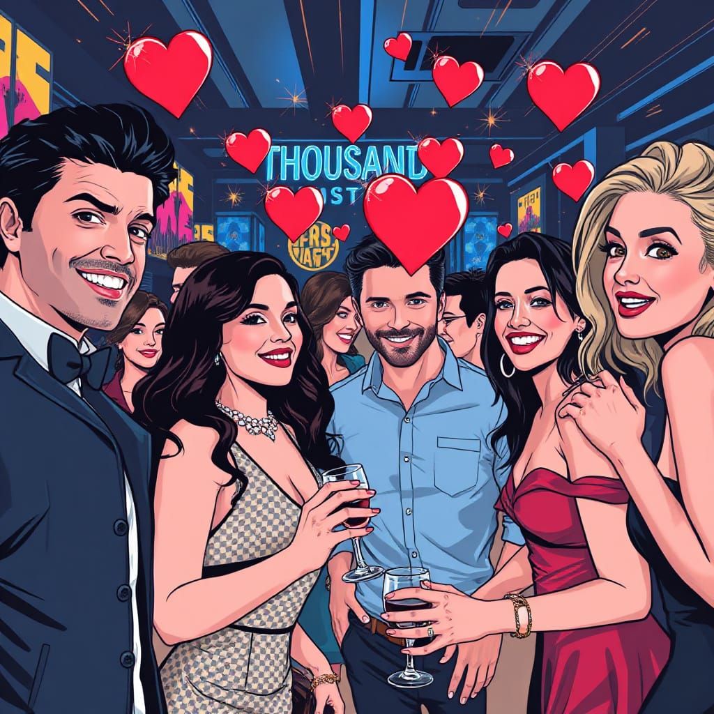 Vibrant Party Scene at Thousand Night Cafe