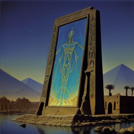 Astral Alien, Dystopian ANCIENT Egypt, NILE, LUXOR, Holograp...