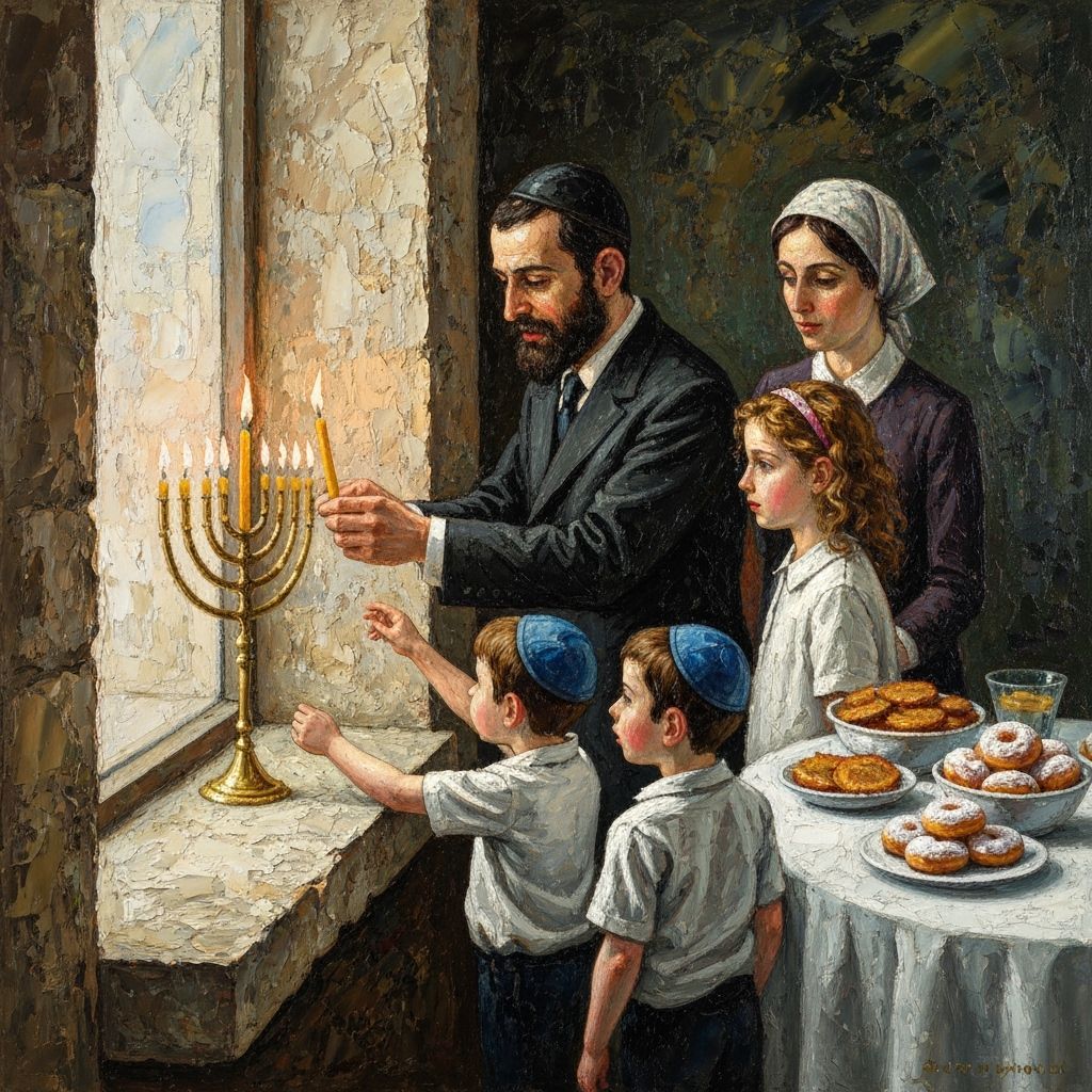 Chanukah Celebration: An Impasto Oil Painting
