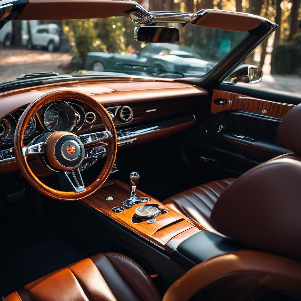 Luxury Car Interior with Coins in High Resolution