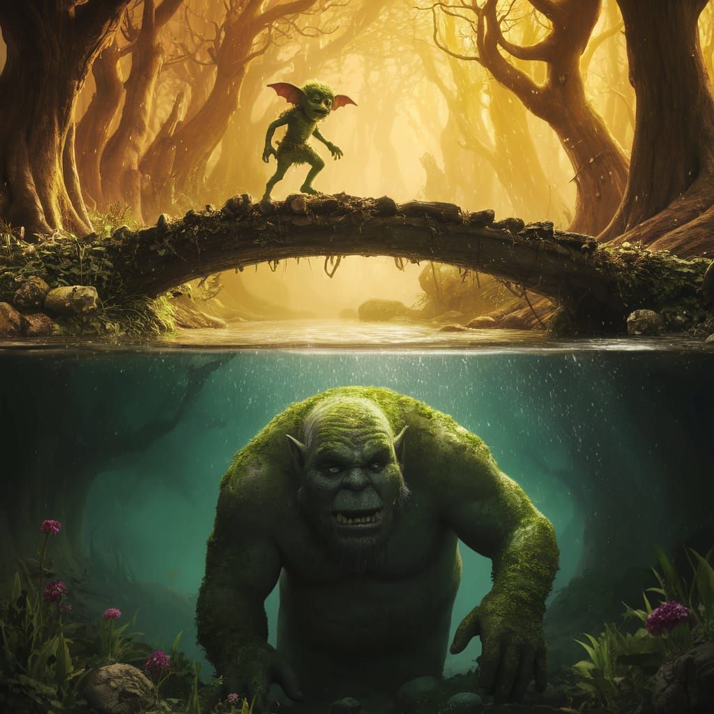 Goblins and Trolls in an Enchanted Forest Glade