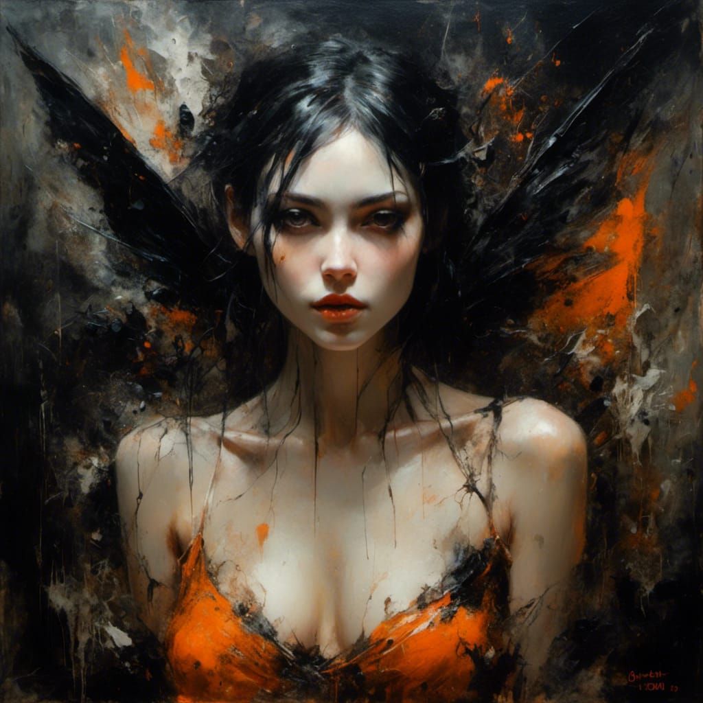 Gothic Pixie Portrait in Noir Style