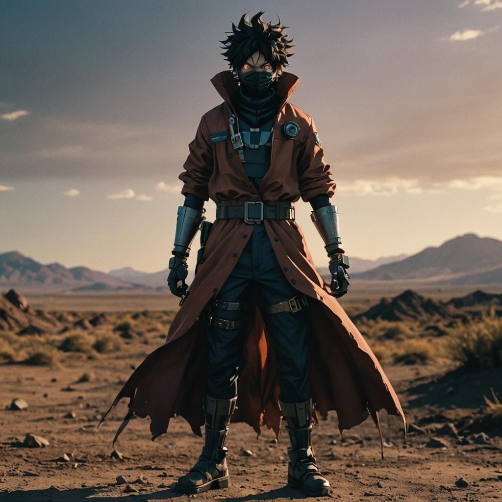 Dabi in Desolate Wasteland: Cinematic Film Still