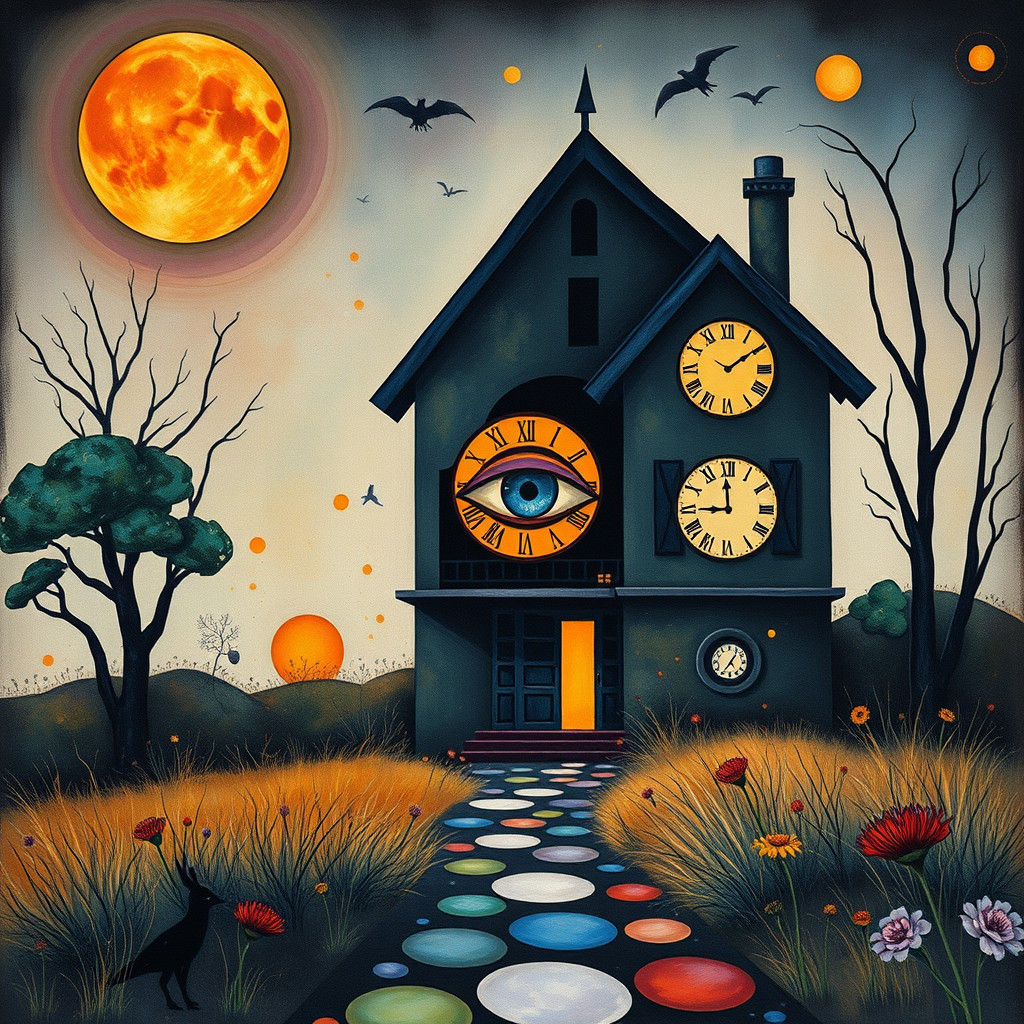 Surreal Abandoned House in Art Nouveau Style