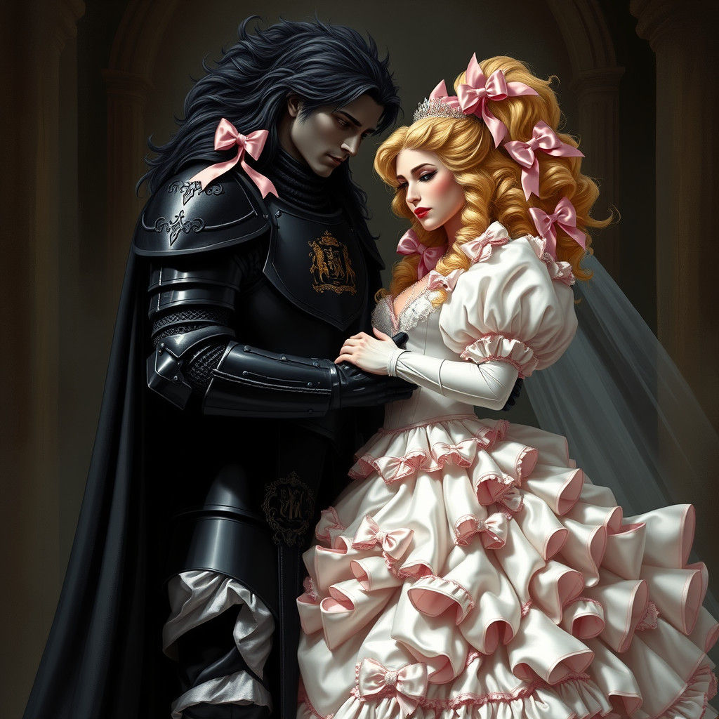 Knight Buttons Princess's Frilly Wedding Dress
