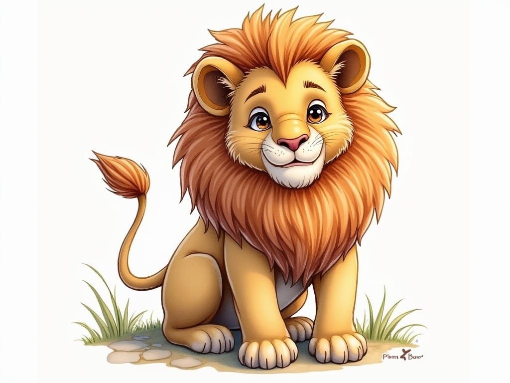 Surreal Watercolor Portrait of a Majestic Lion