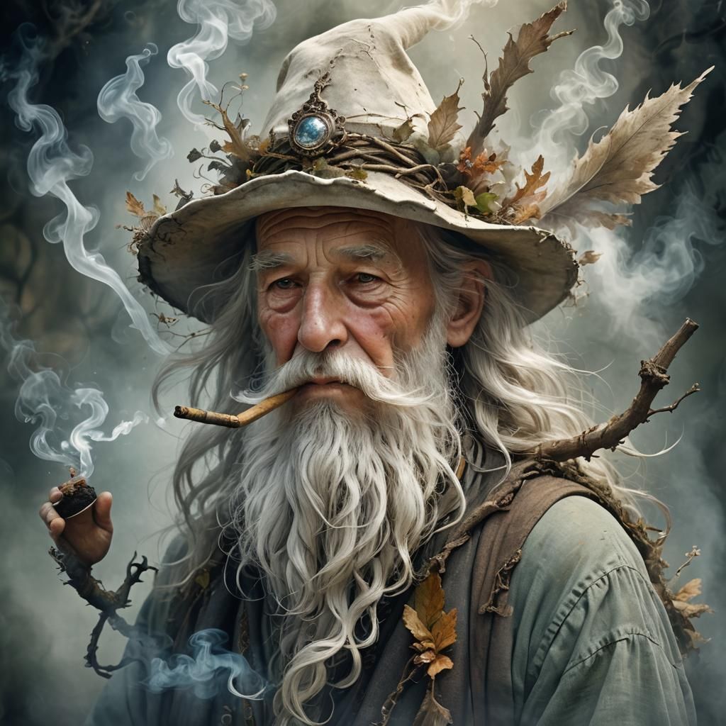 Wizard's Pipe Dream: Fairy Emerges from Smoke