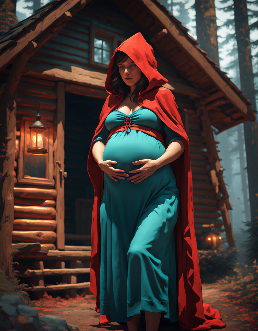 Red Riding Hood in the Woods, Hyperdetailed Art