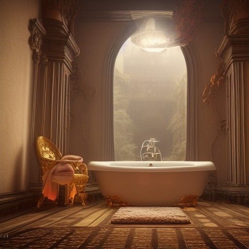 Fantastical Bathtub in Detailed Matte Painting