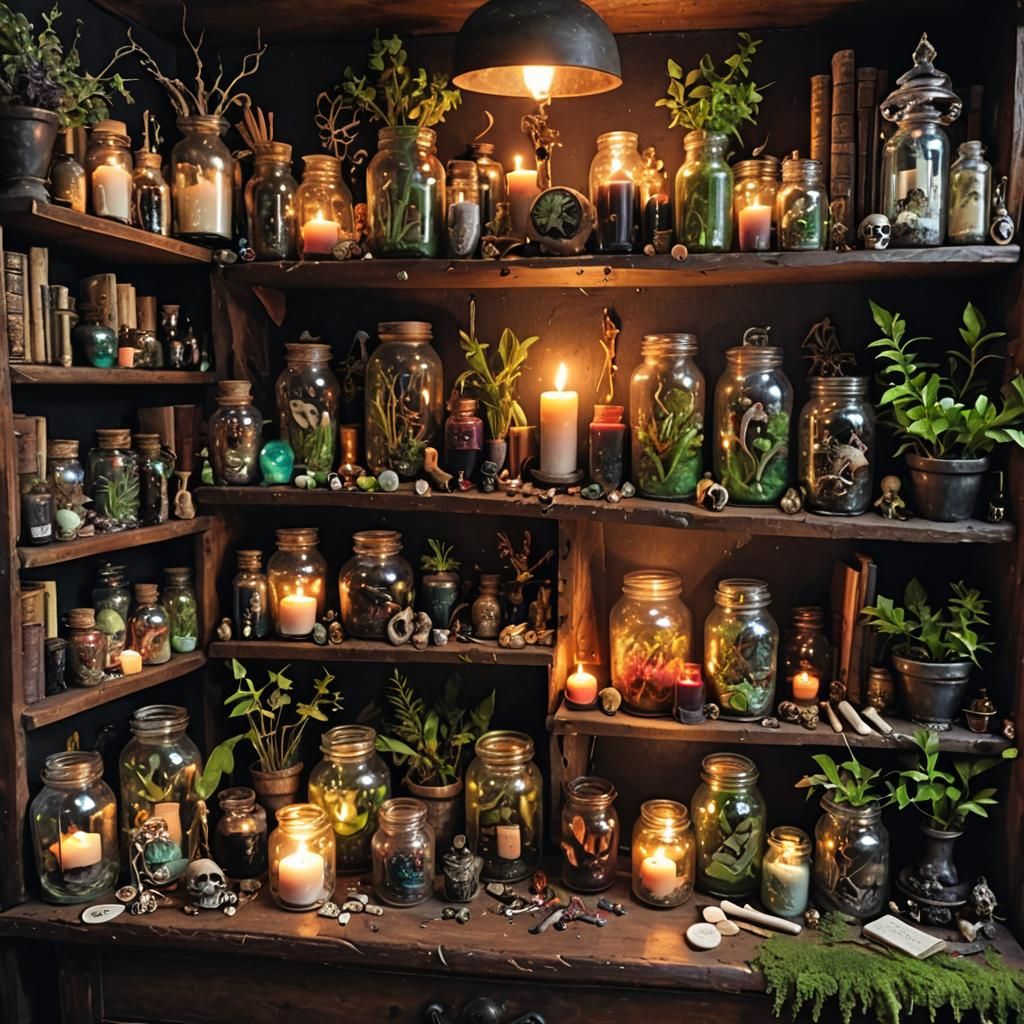 Enchanting Witch's Apothecary in Cottagecore Style