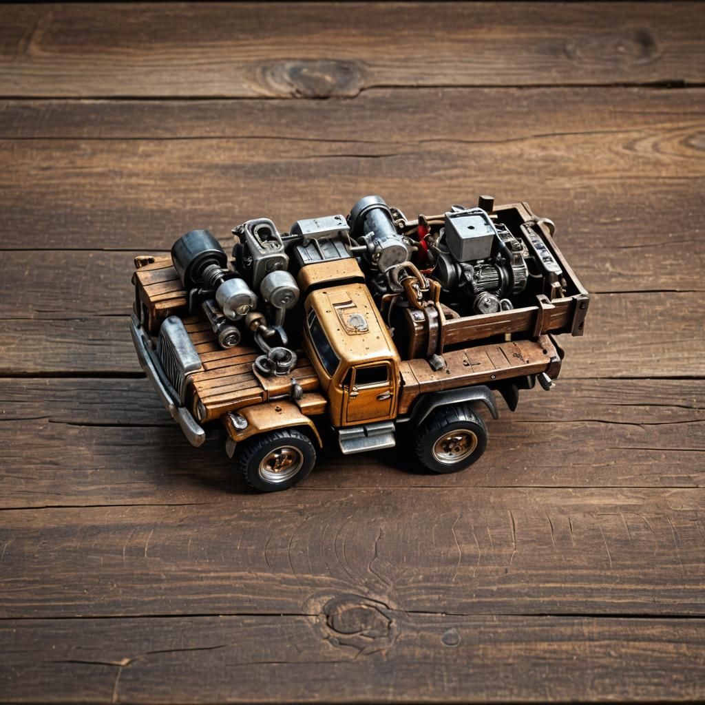 Detailed Macro Shot of Miniature Truck