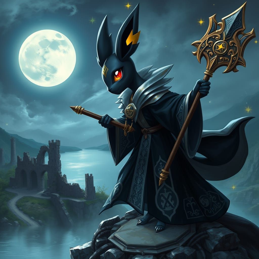 Mystic Umbreon, Dark Fantasy Art