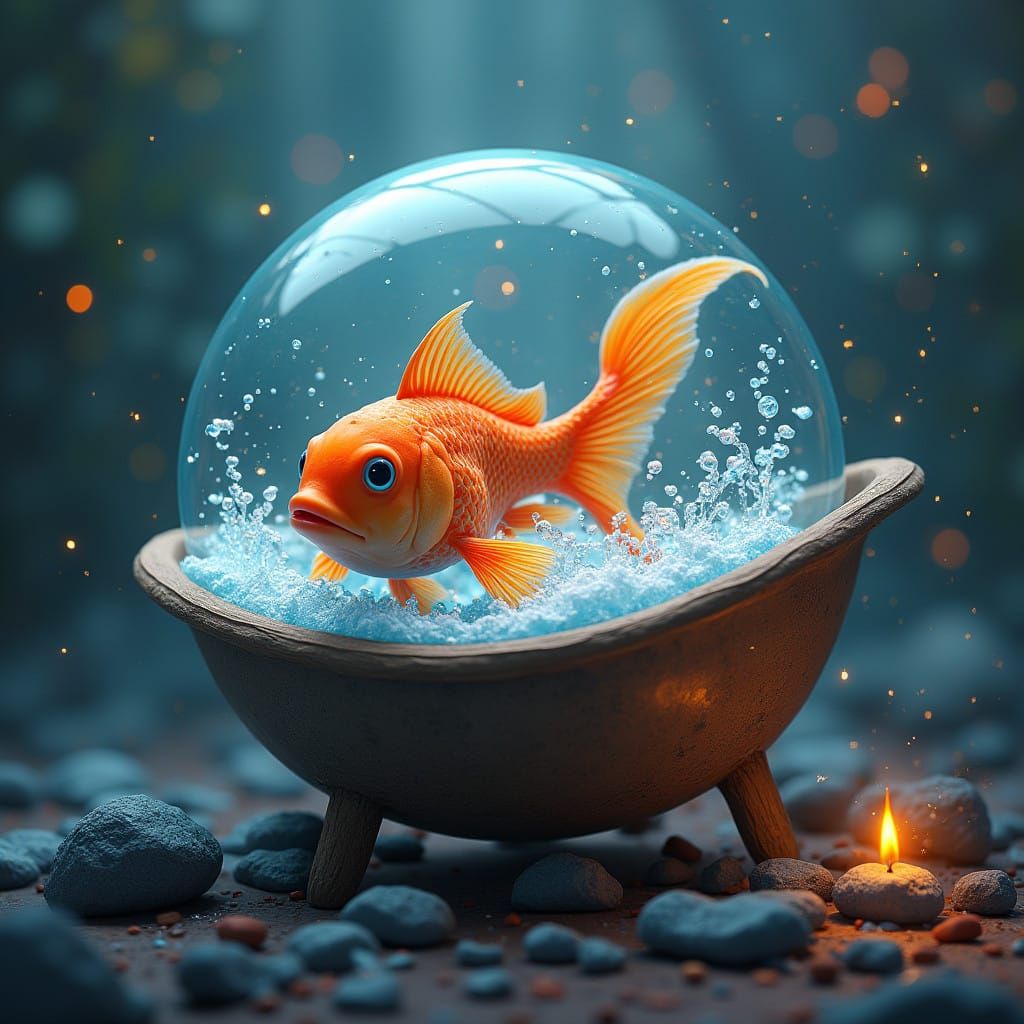 Vibrant Fantasy Bath Bomb Scene in Unreal Engine 5