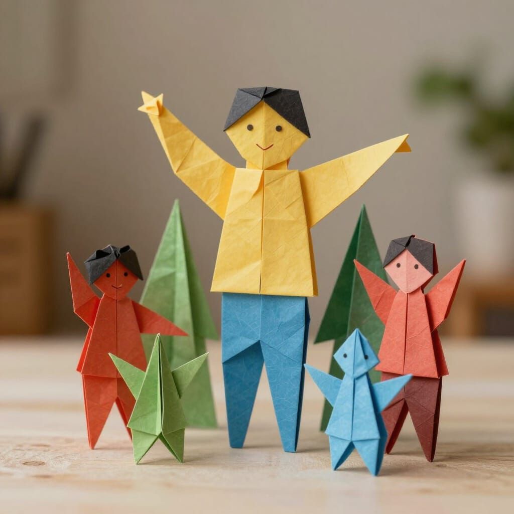 Origami Sculpture Captures The Joy of Life in Warm Light
