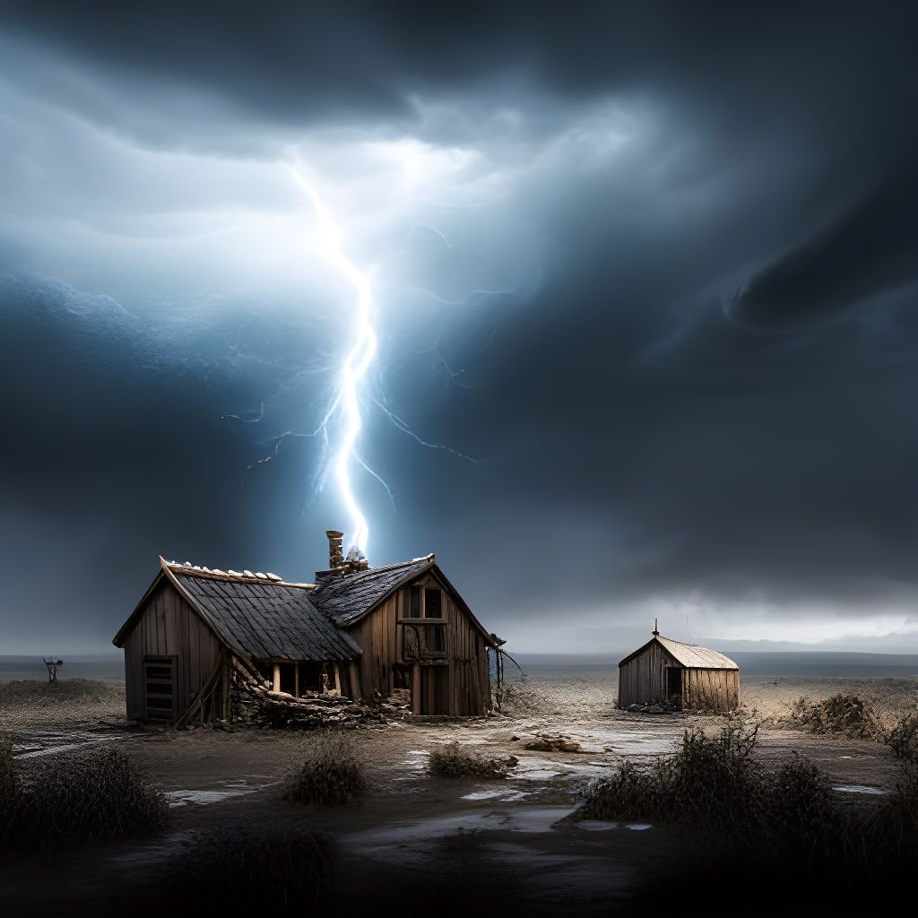 Dramatic Tornado Under Dark Sky: Matte Painting