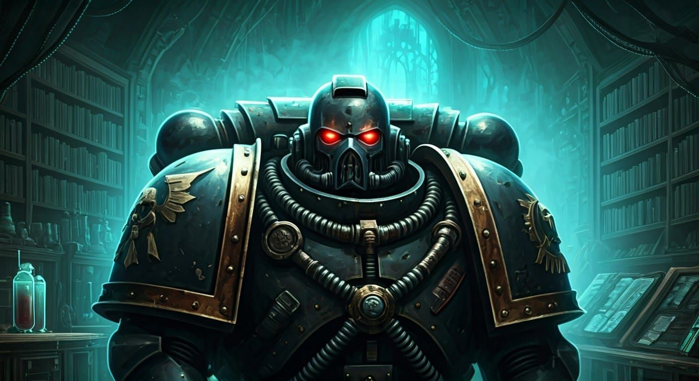Space Marine Apothecary Portrait in Ethereal Techmarine Libr...