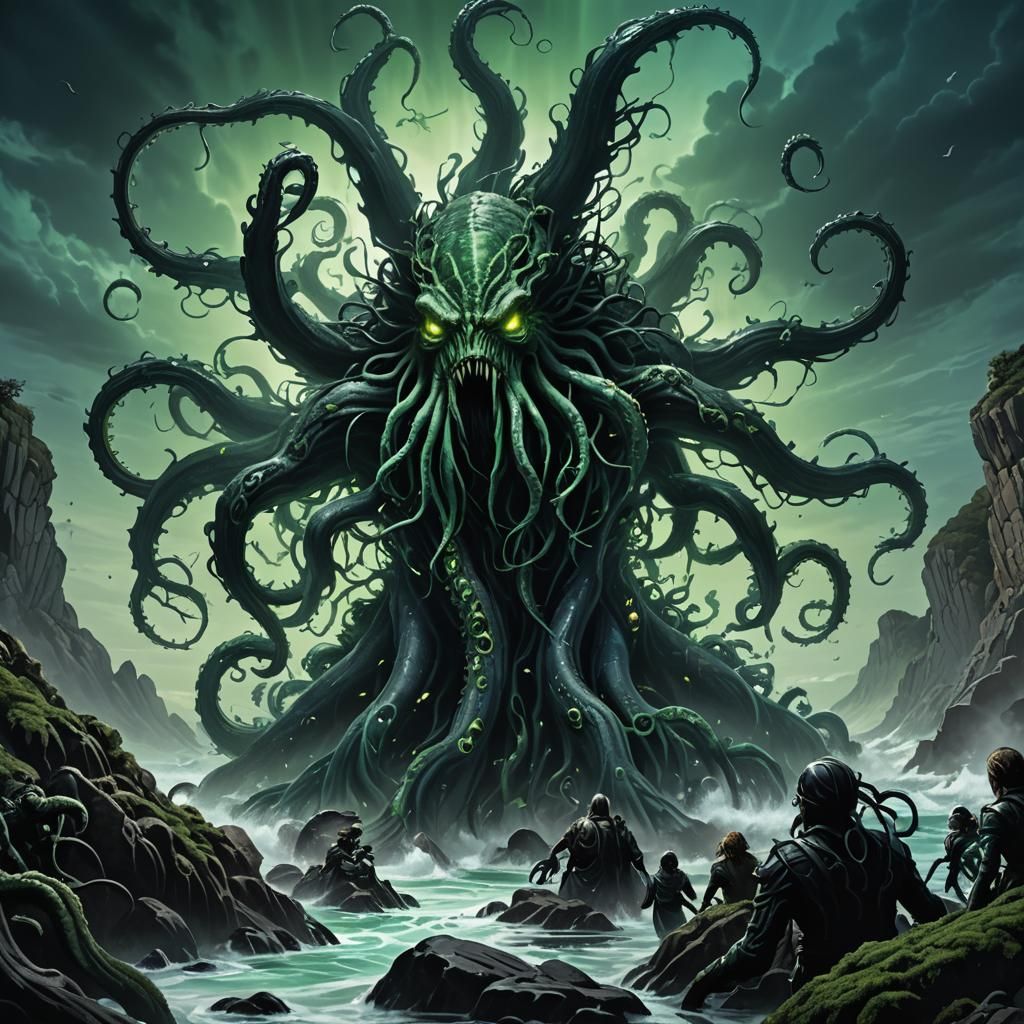 Cthulhu Emerges: A Dark Fantasy Concept Art