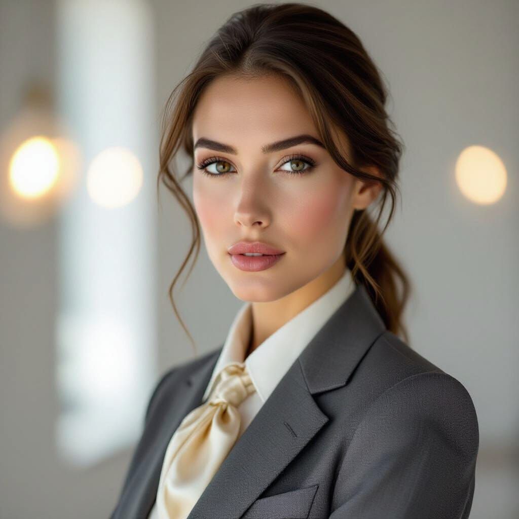 Businesswoman Portrait in Minimalist Studio, Professional Ph...