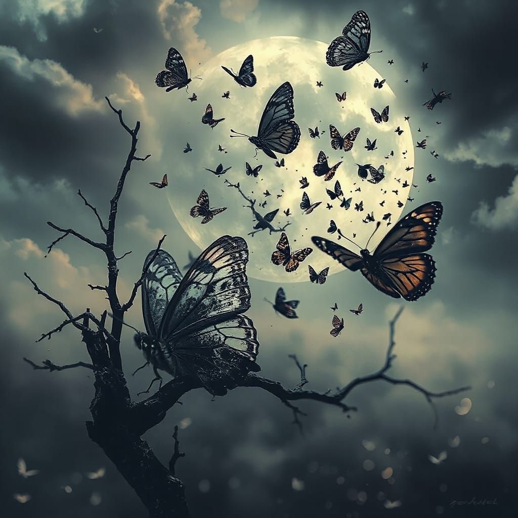 Dreamy Eldritch Butterflies in Surreal Concept Art