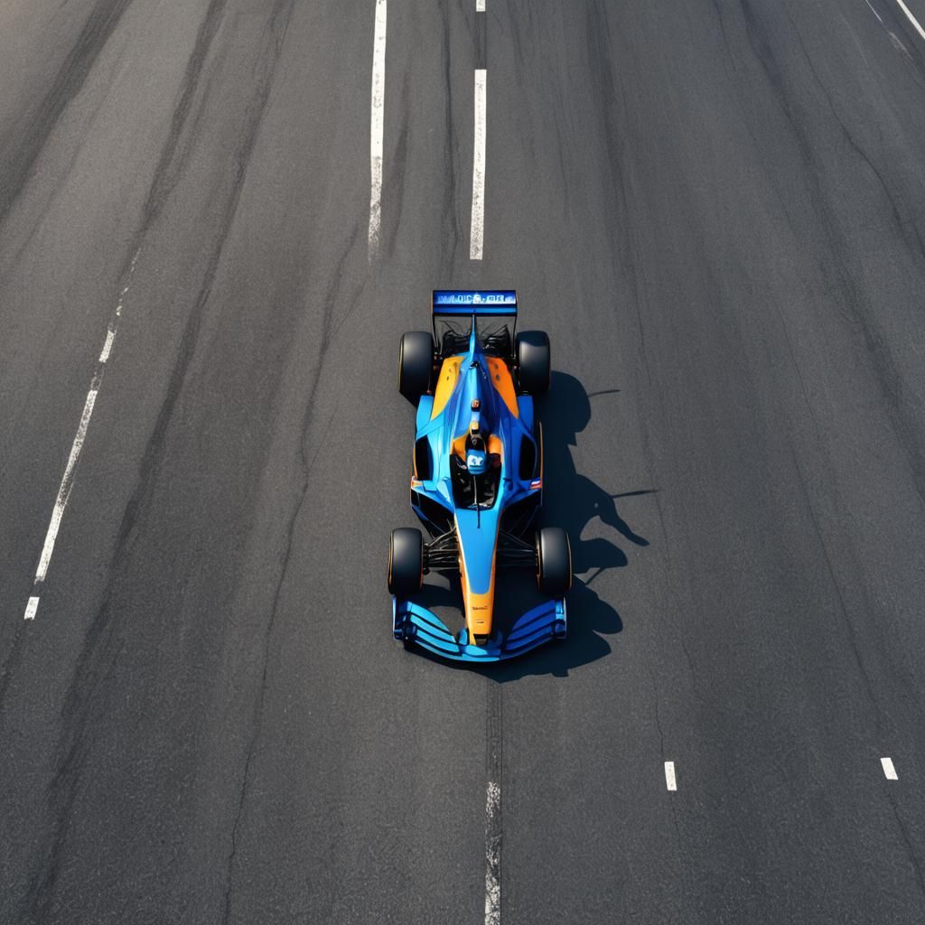 Blue McLaren Formula One Car: Matte Painting