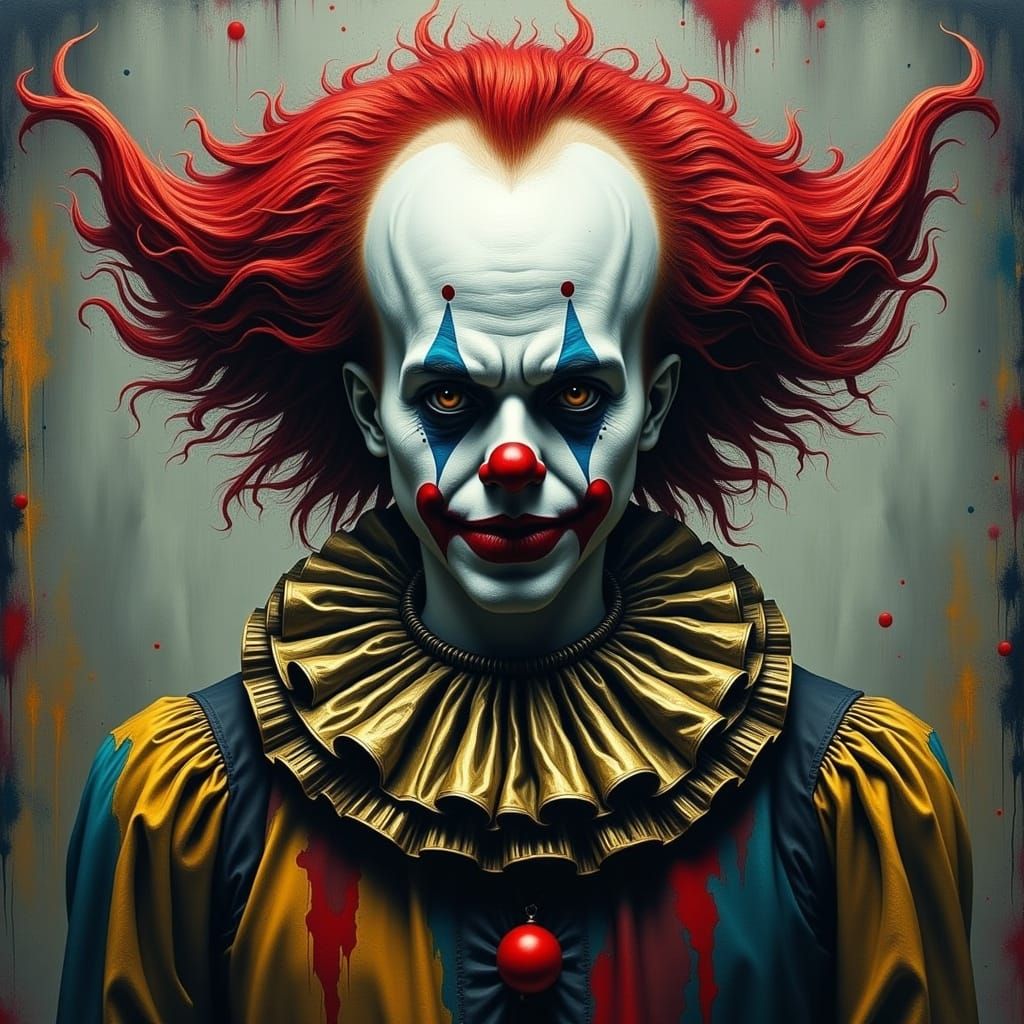 Heavy Metal Surreal Clown in Eerie Style