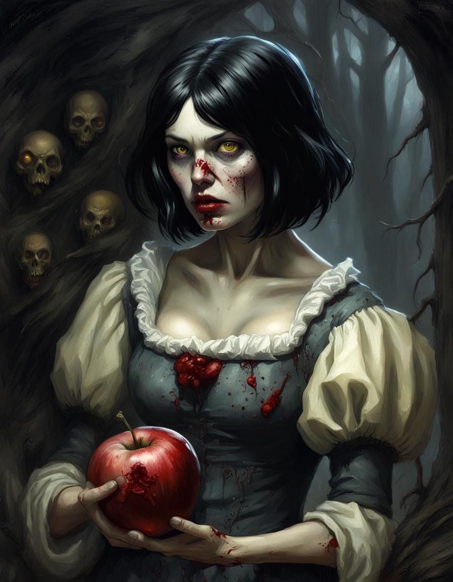 Zombie Snow White with Rotten Apple, Sinister Horror