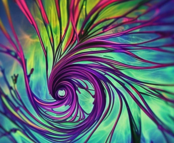 Ethereal Geometric Elements in Radiant Color