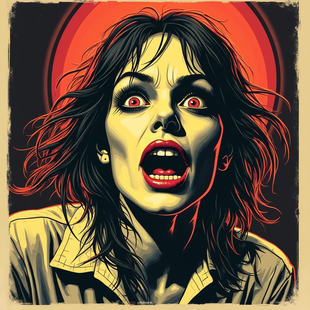 Grotesque 1970s Horror Comic Illustration