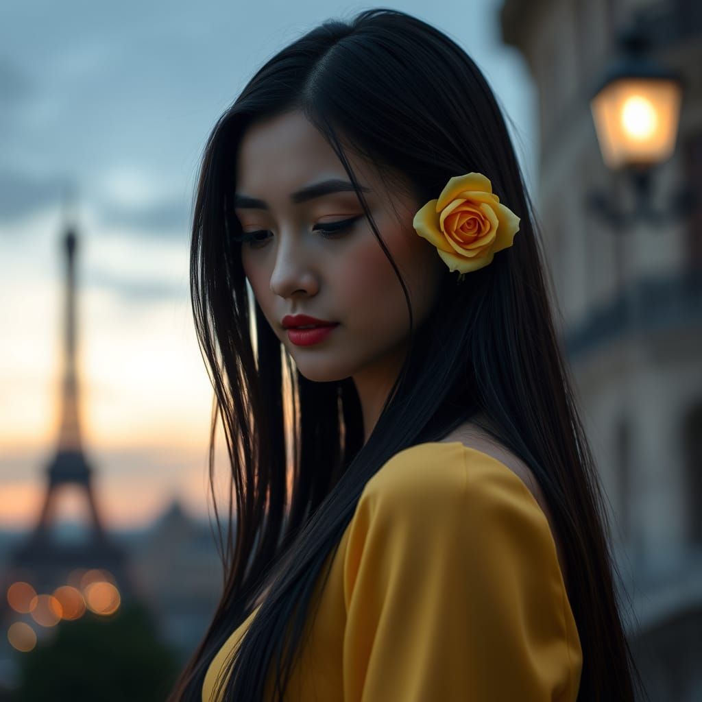 Cinematic Portrait of a Chinese Woman in Paris