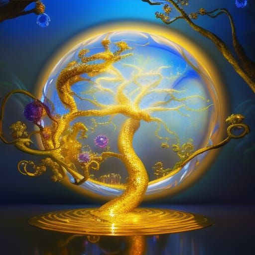 Intergalactic Bonsai Garden in Gothic Sci-Fi Style