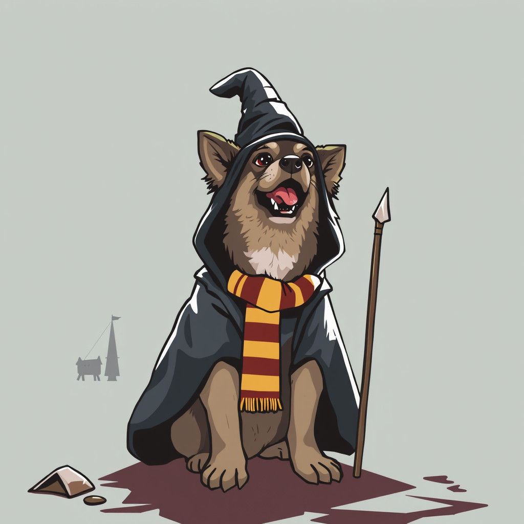Dog Attends Hogwarts: A Magical Scene