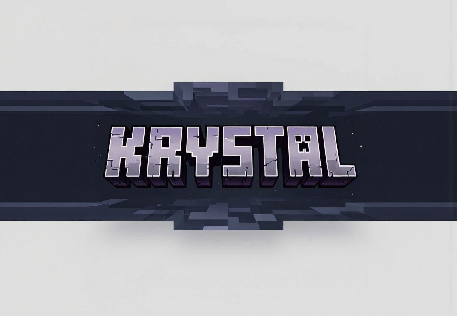 Krystal Minecraft Logo in Bold Purple Blocky Text