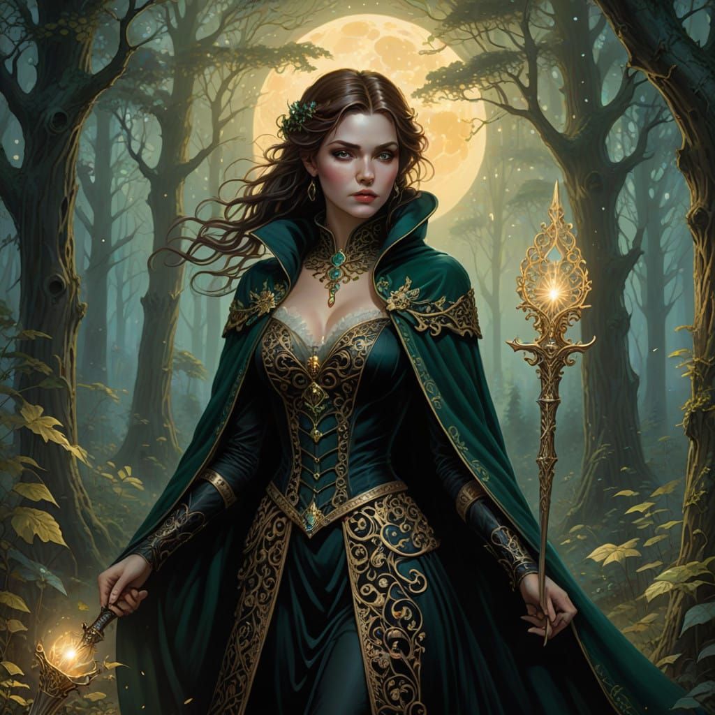 Ethereal Assassin in Moonlit Forest