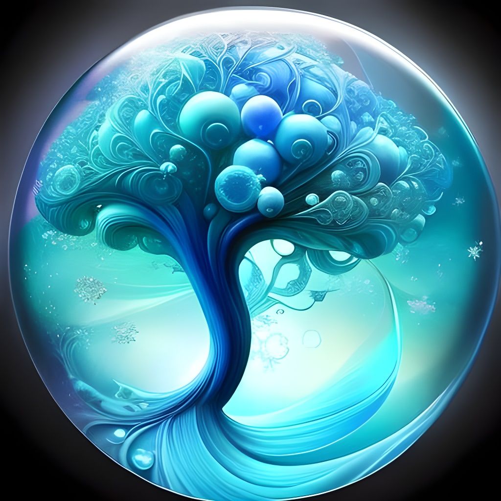 Crystal Tree of Life in Floral Bubble