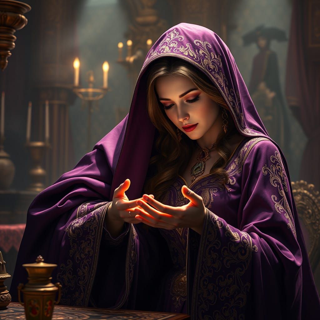 Enigmatic Fortune-Teller Reveals Destiny in Lavish, Mystical...